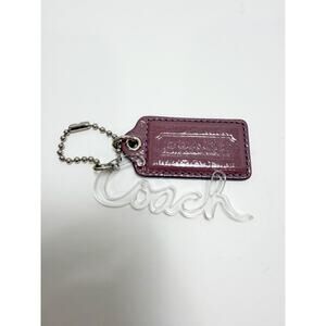 Coach Purple Patent Leather Hang Tag Accessory Key Chain